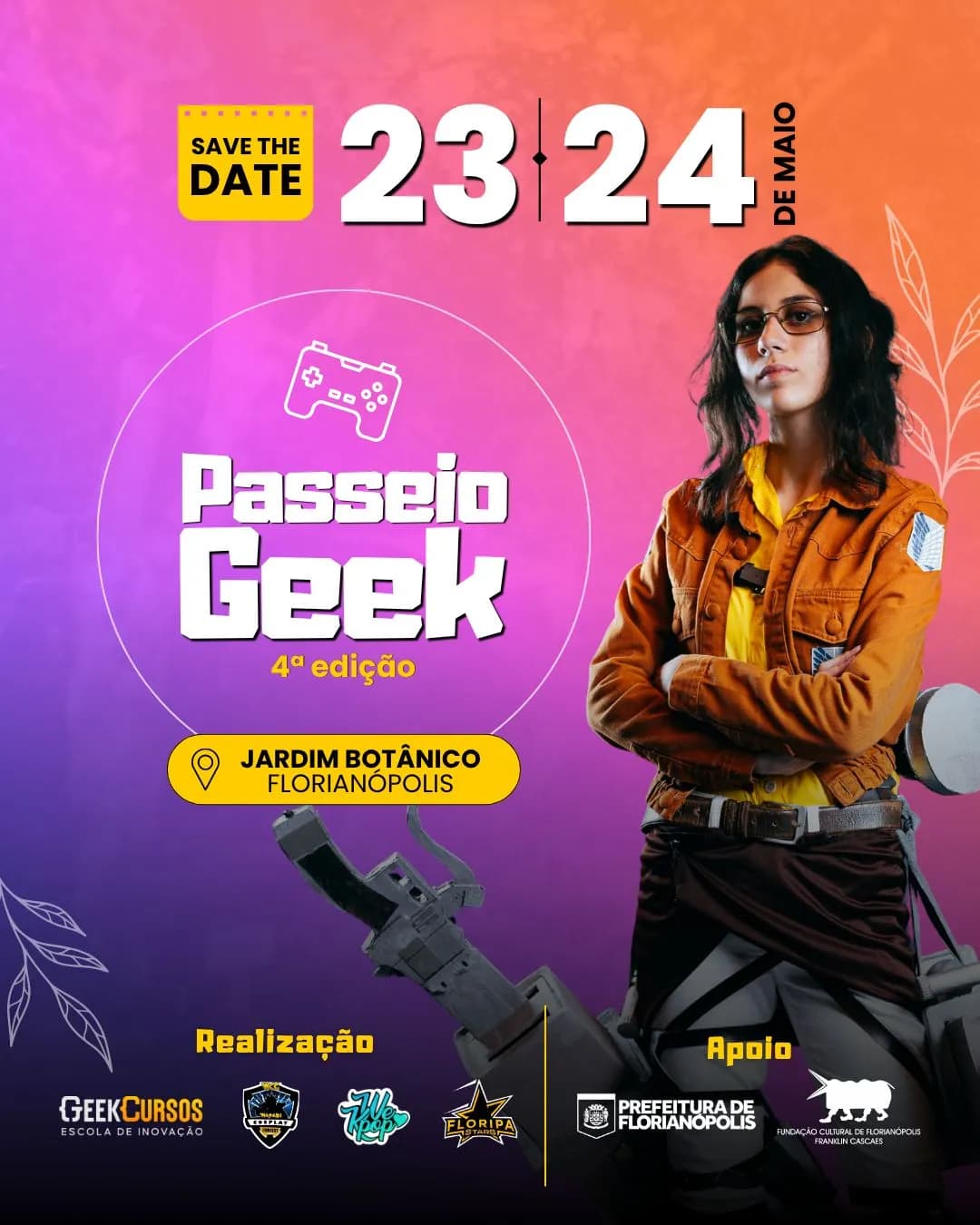 Passeio Geek chega à 4ª edição no Jardim Botânico de Florianópolis